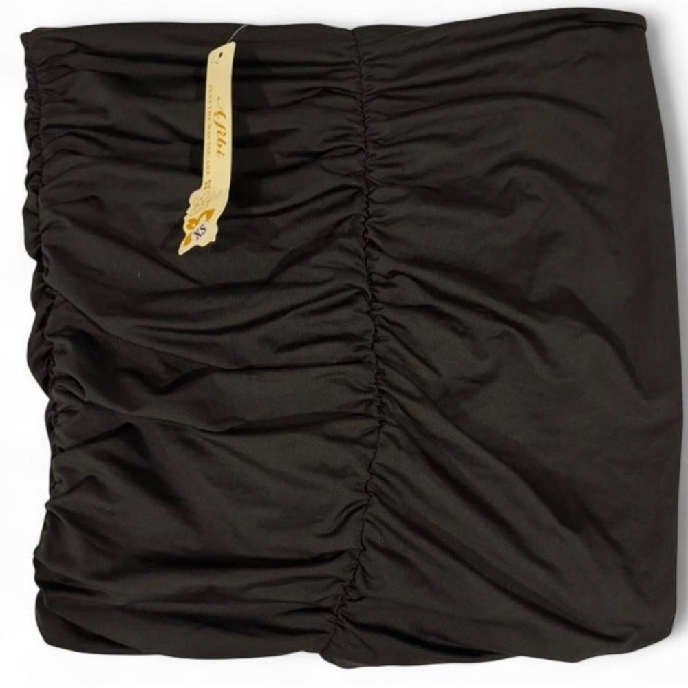 Amazon Black Ruched Bubble Mini Skirt